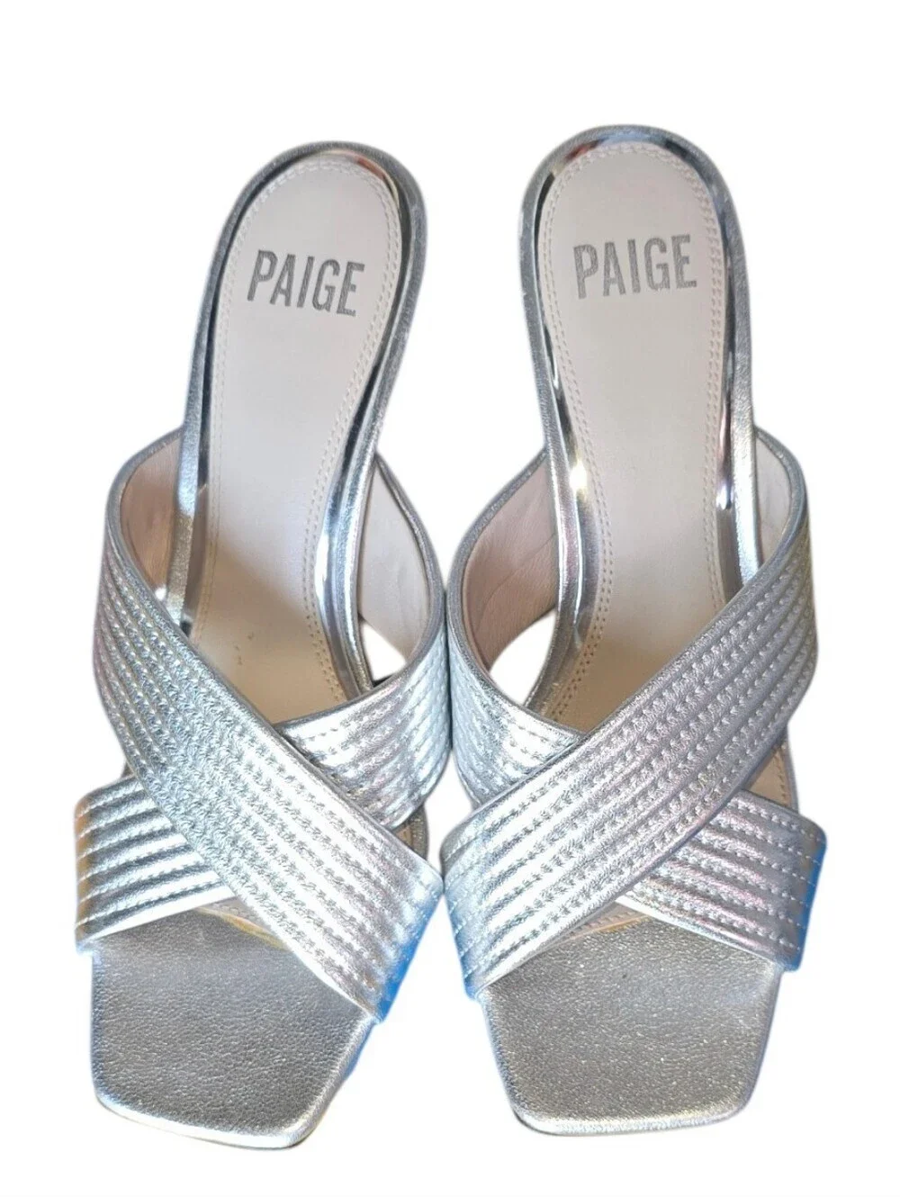 Paige Leigh Open-Toed Silver Heel